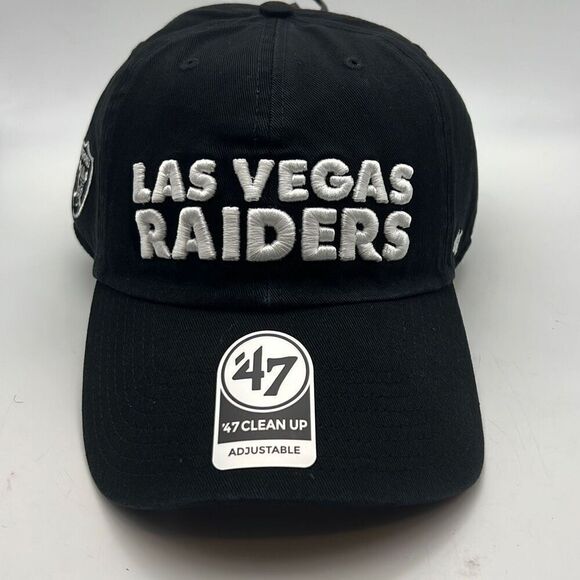 Las Vegas Raiders NFL '47 Clean Up Script Adjustable cotton Hat Black NWT - Picture 1 of 6
